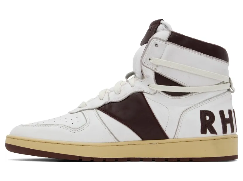 Rhude White & Brown Rhecess Hi Sneakers (RHPF22FO03178500) (3)