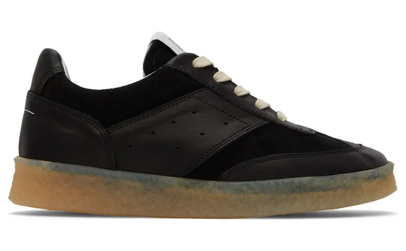 MM6 Maison Margiela Off-White Leather 6 Court Sneakers (S59WS0160 P0673)