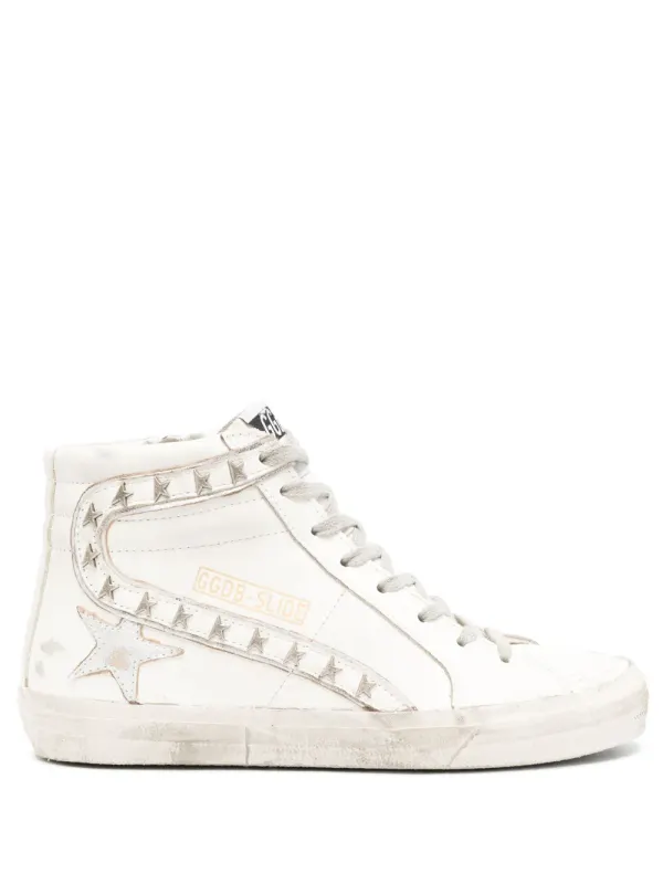 Golden Goose Slide high-top leather sneakers – White (GWF00115F005160)