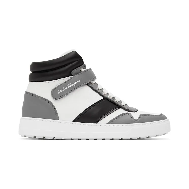 Salvatore Ferragamo White High-Top Noe Sneakers (753128 020465018)