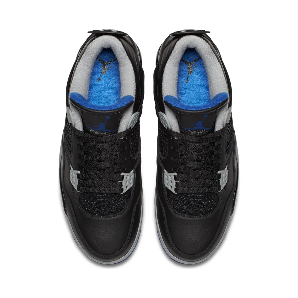 Jordan 4 Retro Motorsports Alternate Black/Game Royal-Matte Silver-White (308497-006)