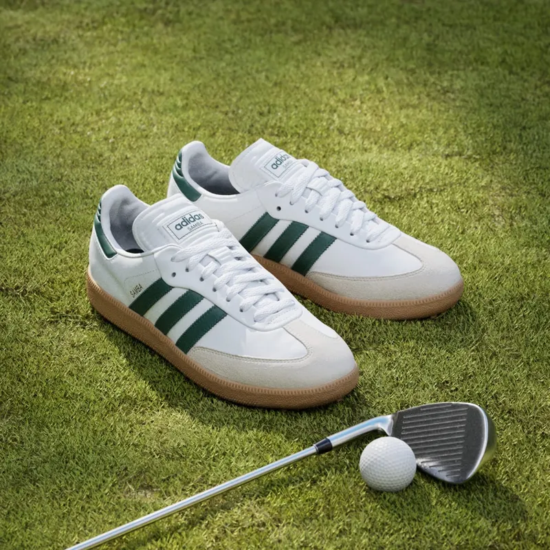 adidas Samba Spikeless Golf Cloud White Collegiate Green Gum (JH6151)