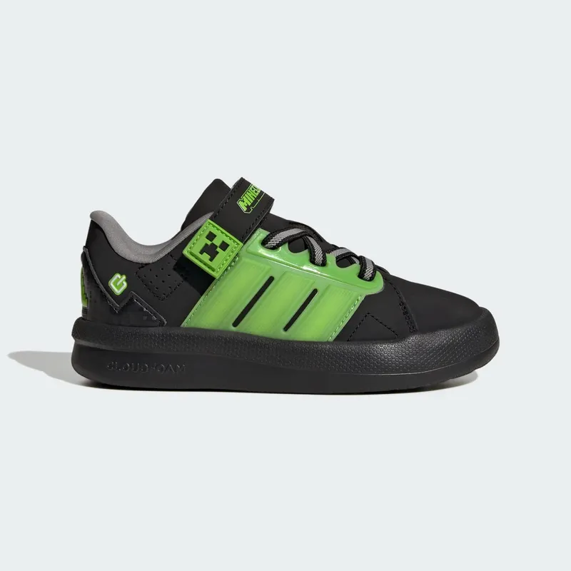 Adidas ADIDAS MINECRAFT LIGHTORAMA COURT Shoes KIDS Core Black / Cloud White / Charcoal Solid Grey (KI9111)