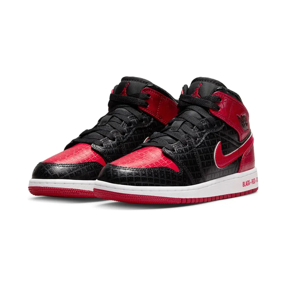 Air Jordan 1 Mid Bred Text (GS) (DM9650-001)