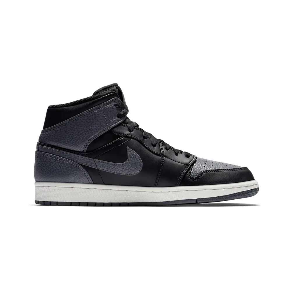 Jordan 1 Retro Mid Black Dark Grey Black/Summit White-Dark Grey (554724-041)