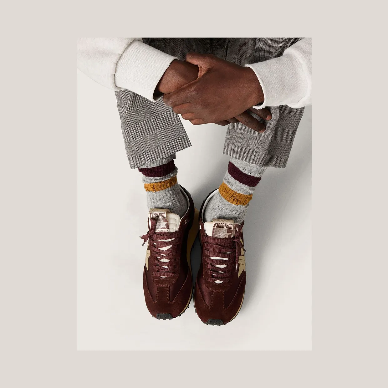 Golden Goose Marathon With Brown Satin Upper And Platinum Leather Star (GMF00683.F007841.55661) (3)