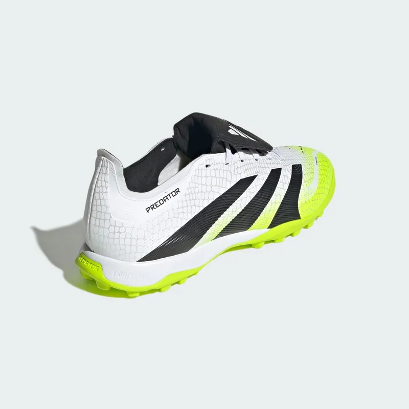 adidas Predator League Fold-Over Tongue TF Cloud White Core Black Lucid Lemon (JQ1072)
