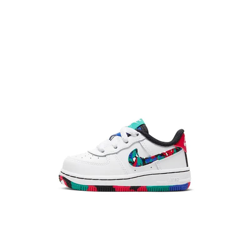 Nike Air Force 1 Low Crayon White Multi (TD) White/Hyper Blue-Neptune Green-Multi-Color (CU4635-100)