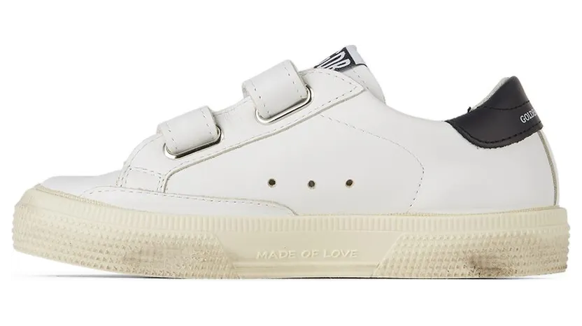 Golden Goose Baby White & Red May School Velcro Sneakers (GJF00198.F001997.10763) (3)