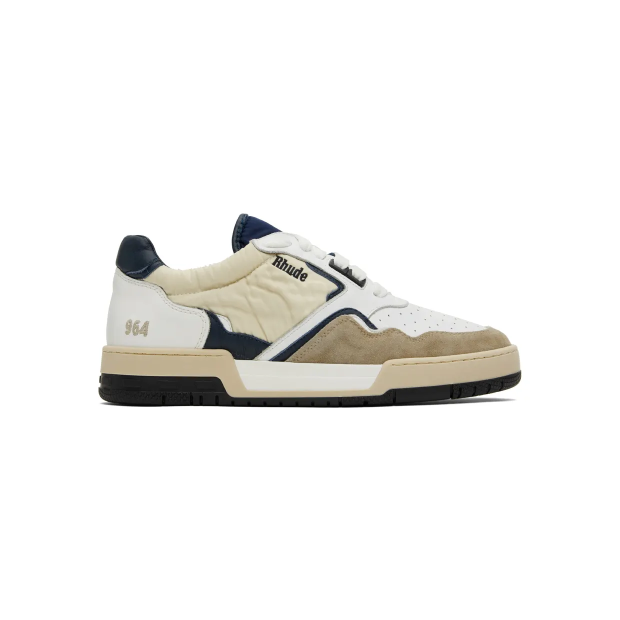 Rhude White & Navy Racing Sneakers (RHPF22FO02178811)
