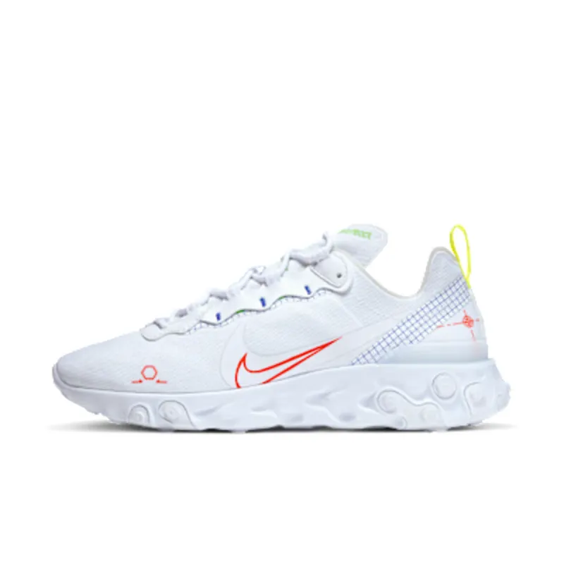 Nike React Element 55 “White / Racer Blue / Green Strike / Laser Crimson” (CU3009-101)