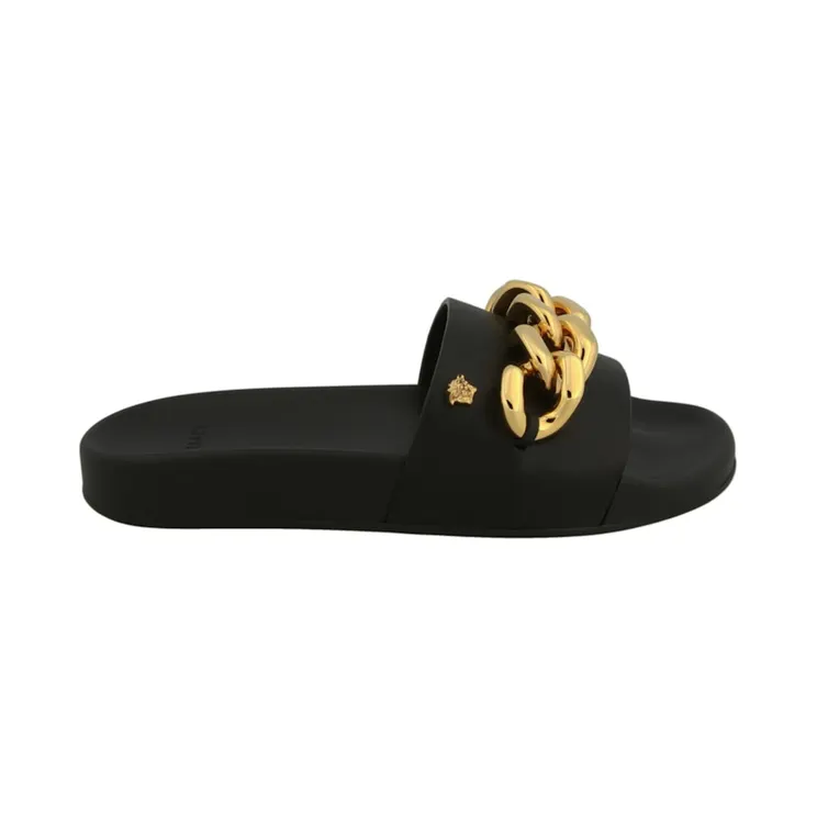 Versace Chain Link Slides Black (DST578C_DV46G_KVO41)