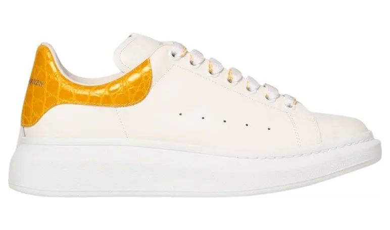 Alexander McQueen Oversized White Orange Yellow Croc (625162 WHYB8 9429)
