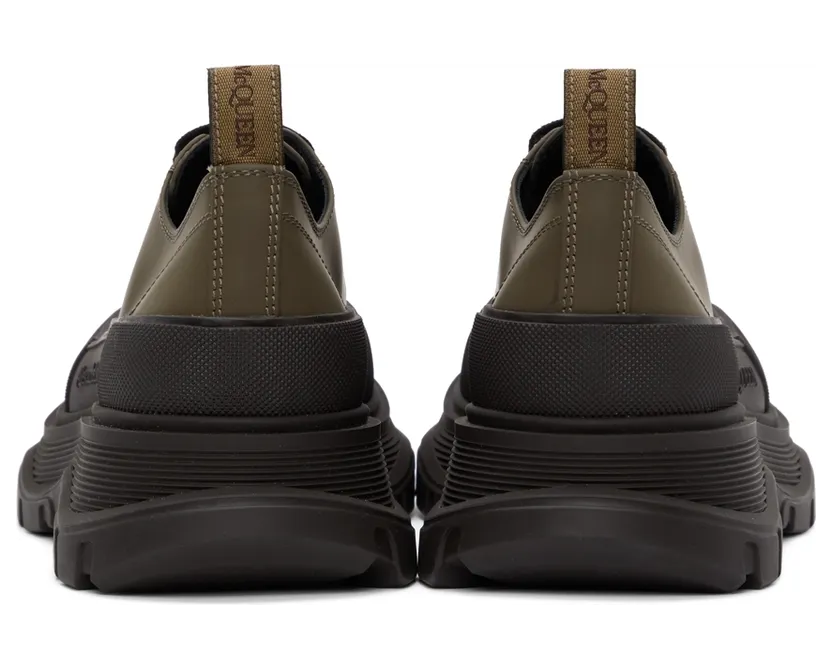Alexander McQueen Khaki Tread Slick Low Sneakers (627225WHYK3) (4)