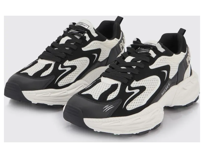 Plein Sport Pulse X Mesh and Leather Sneakers White 1 (SAFSUSC0931STE003N0102)