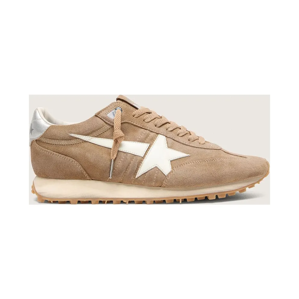 Golden Goose Men’S Marathon In Tobacco Suede With White Star (GMF01071.F008445.55777)