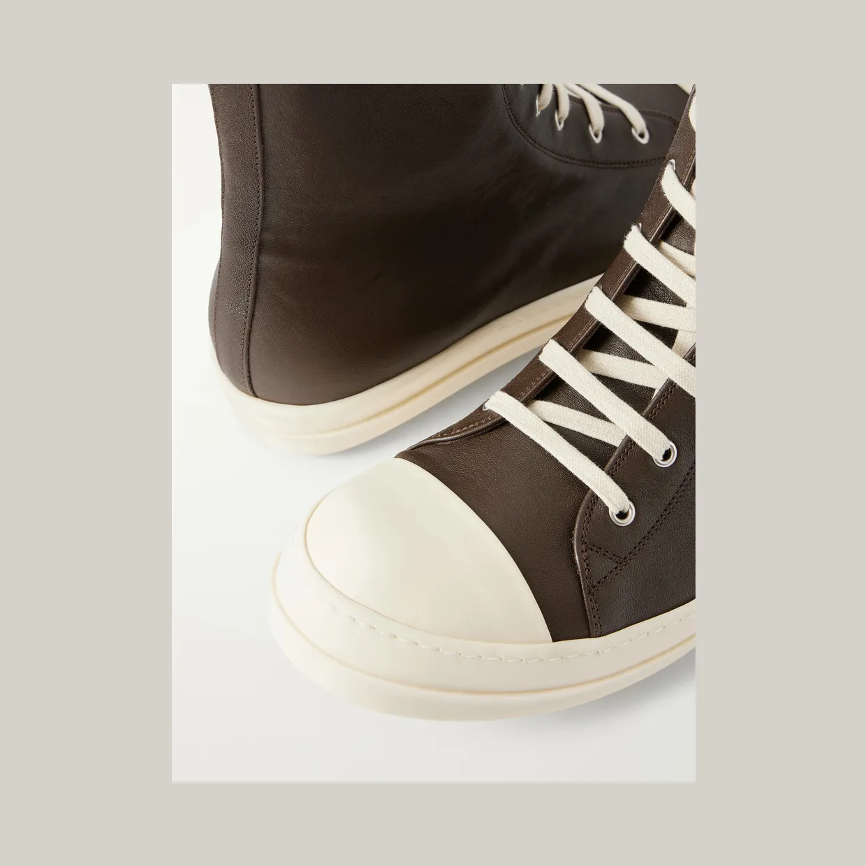 Rick Owens Sneaks Leather Sneakers Brown (RR02F4890) (5)
