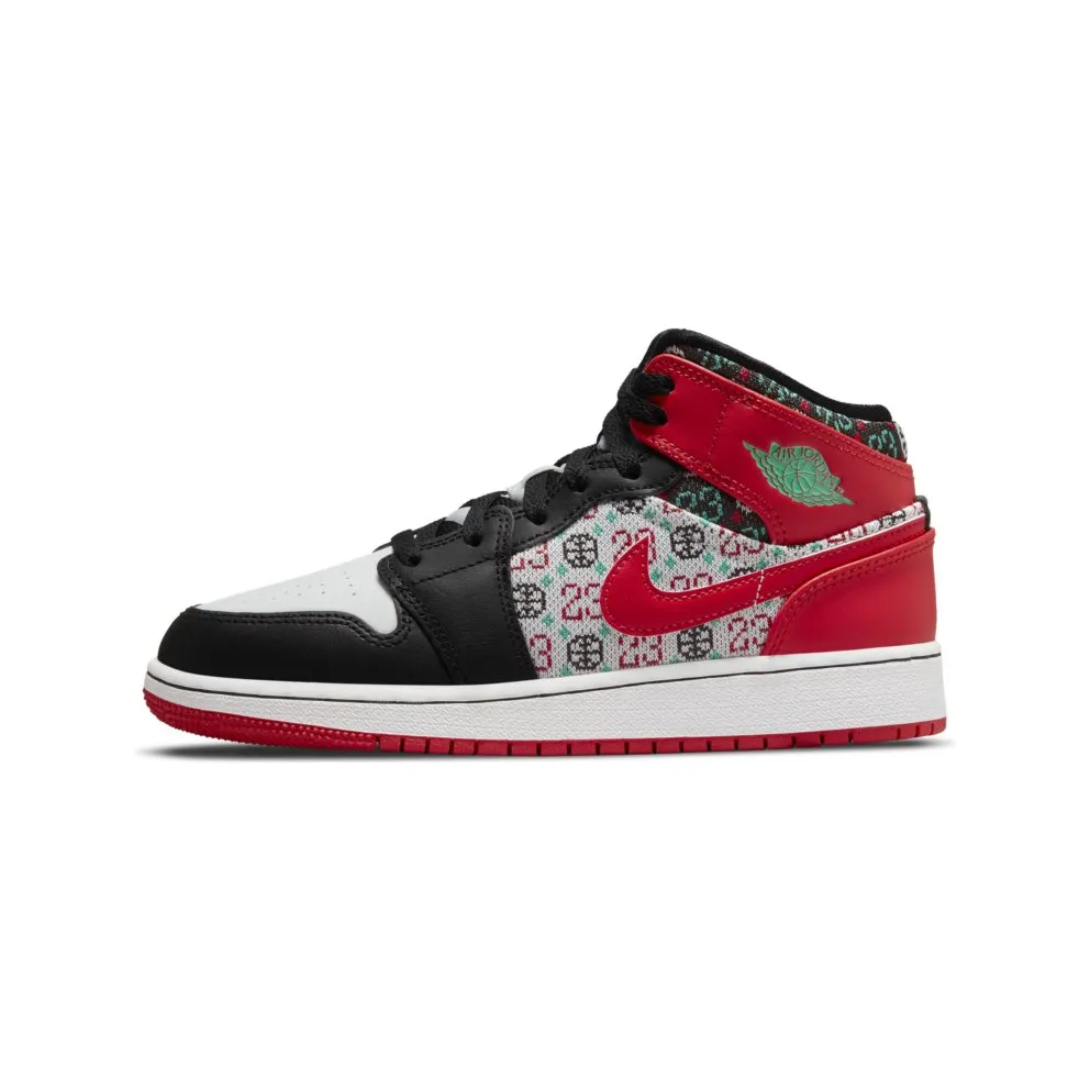 Jordan 1 Mid SE Ugly Christmas Sweater (GS) (DM1208-150)