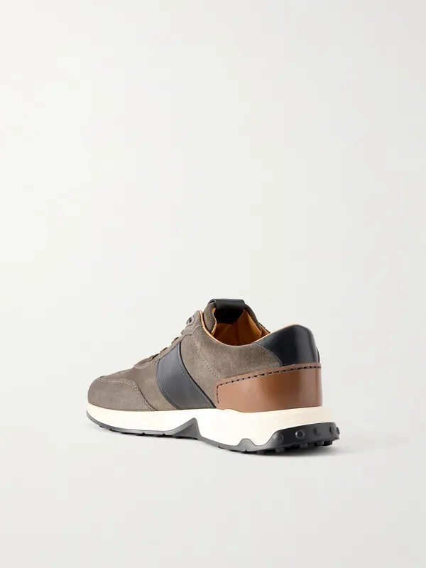 Tod’s Leather-Trimmed Suede Sneakers Dark brown (XXM63K0GT80SOB) (4)