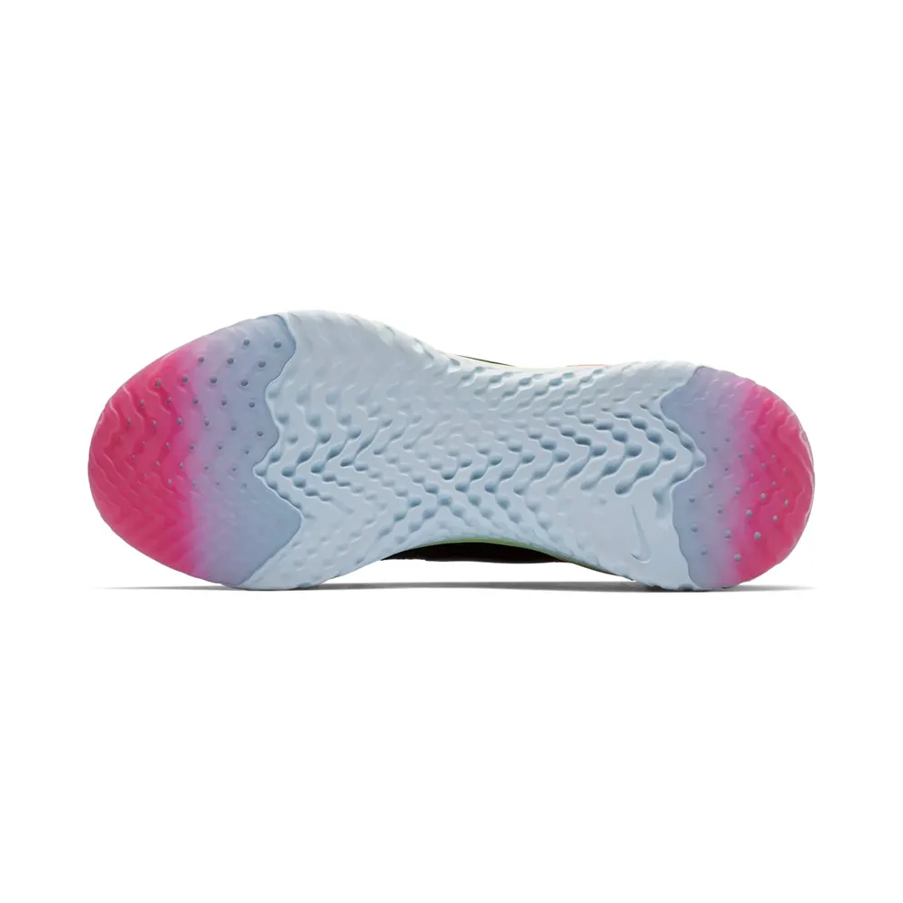 Nike Epic React Flyknit 2 Black Sapphire Hyper Pink (W) Black/Black-Sapphire-Lime Blast-Hyper Pink-Blue Tint (BQ8927-003)