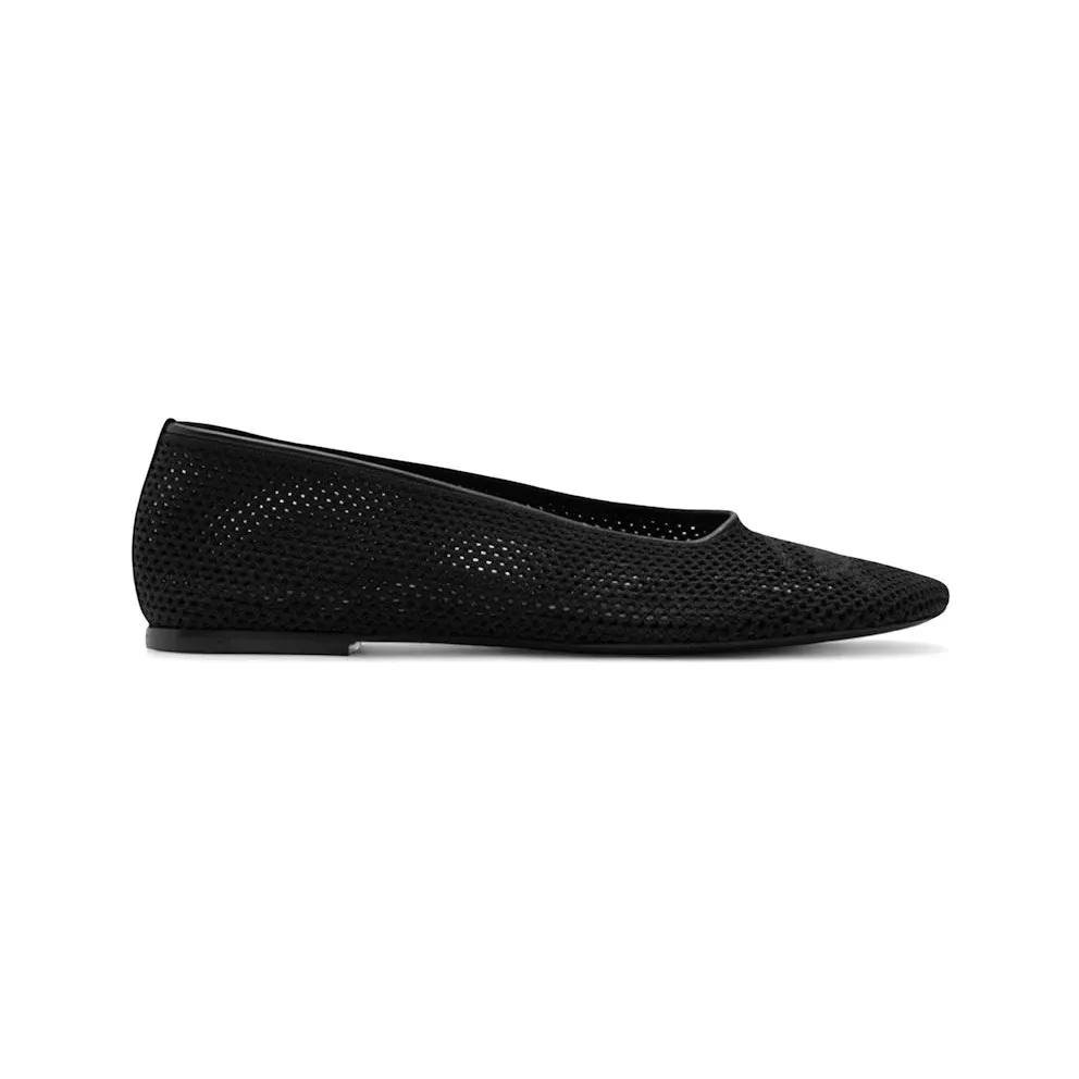 Burberry Mesh Detailed Slip-On Ballerina Flats Black (8088424)