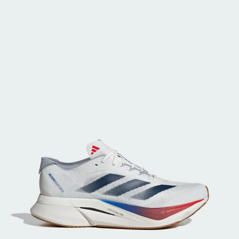Adidas Adizero Boston 12 Core White / Dark Blue / Pure Ruby (JI4476)