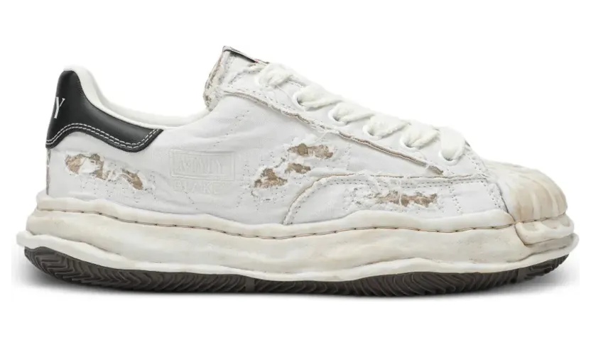 Maison MIHARA YASUHIRO Blakey sneakers in white canvas with worn effect A16FW729CO/S_MIHAR-WHT_600-45