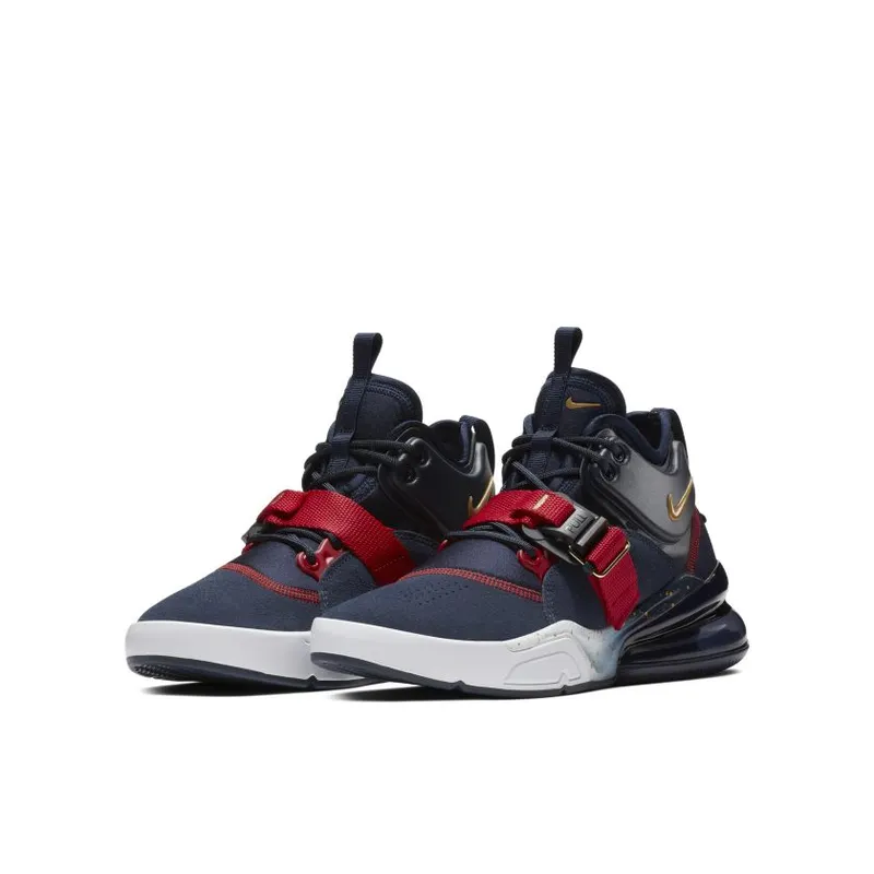 Nike Air Force 270 Olympic (GS) Obsidian/Metallic Gold-Gym Red-White (AJ8208-400)