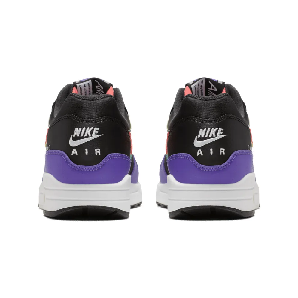 Nike Air Max 1 Windbreaker Black/Flash Crimson-Kinetic Green-Psychic Purple-University Gold-White (AO1021-023)