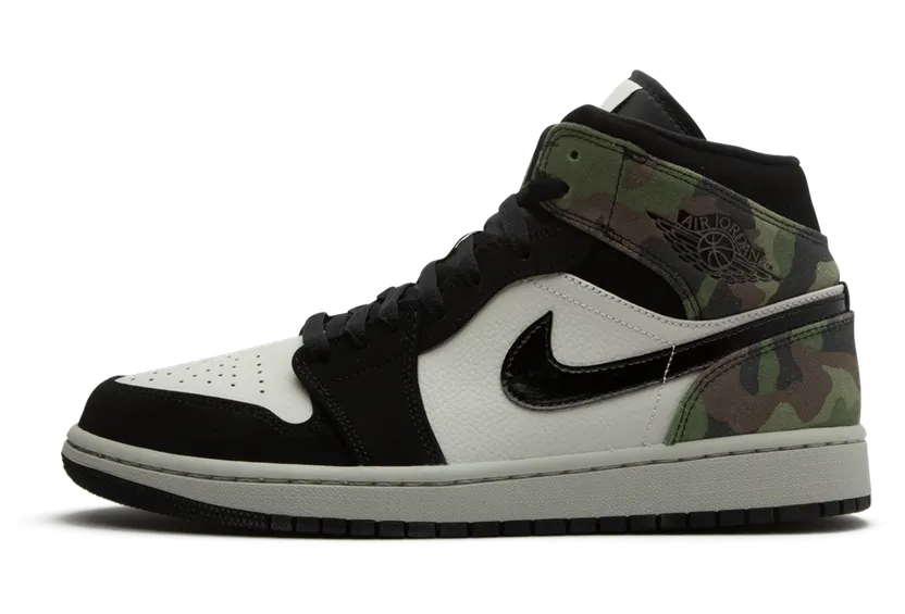 Air Jordan 1 Mid Camo Light Bone/Black (CW5490-001)