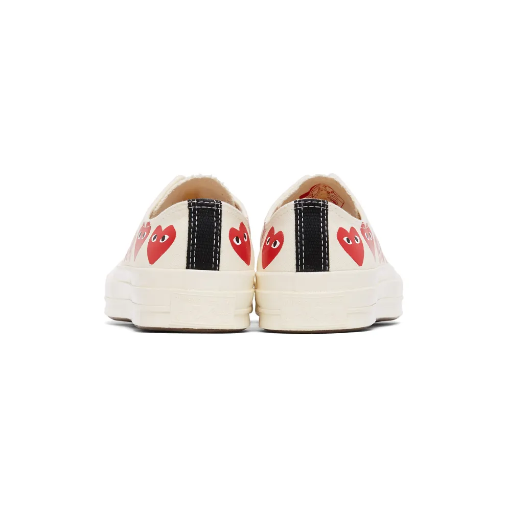 Comme des Garçons Play Khaki Converse Edition Multiple Hearts Chuck 70 Low (P1K117)