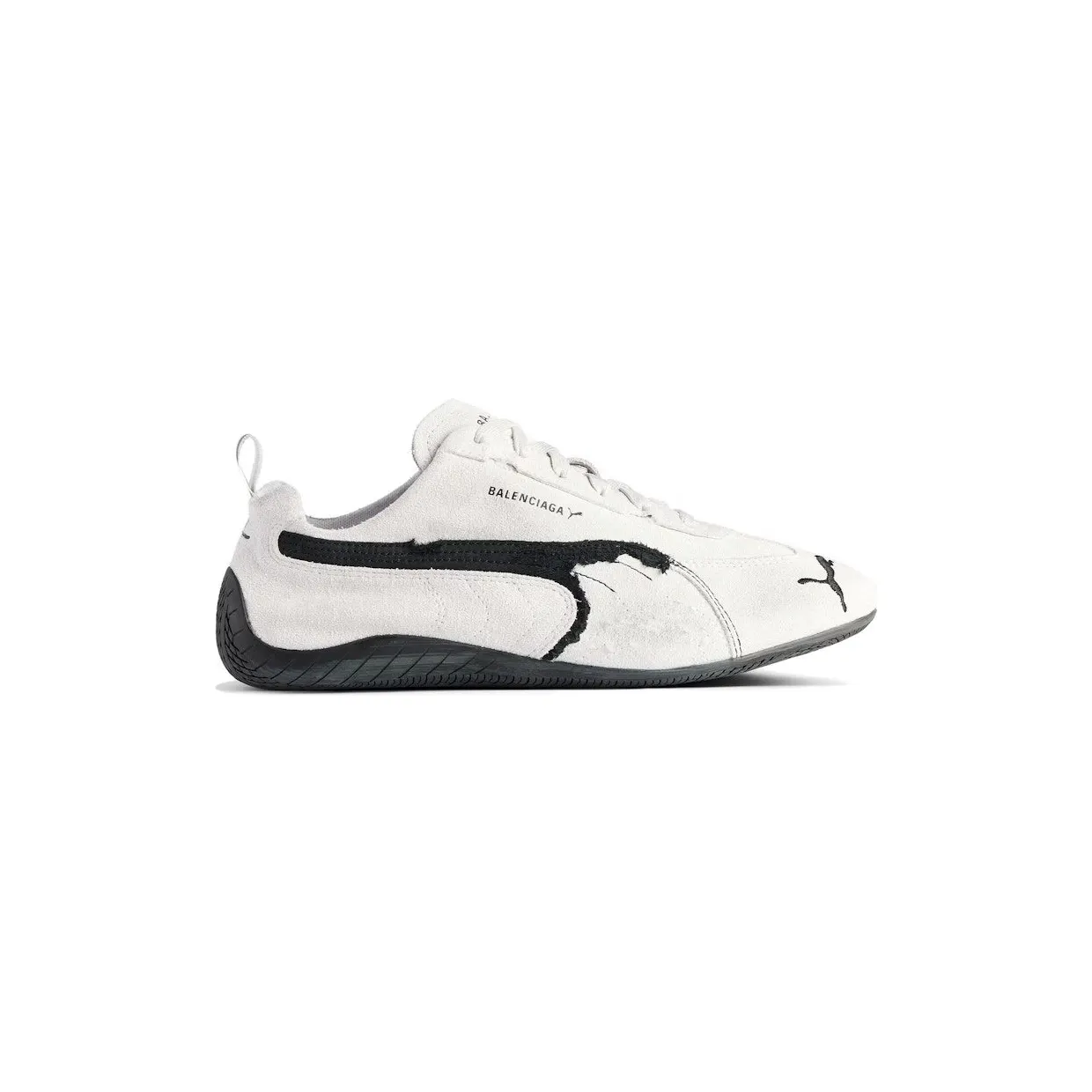 Balenciaga x Puma Speedcat Suede Distressed White Black (847146 WSDSD 9010)