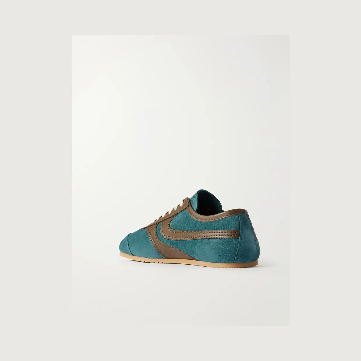 Dries Van Noten Leather-Trimmed Suede Sneakers Turquoise (262-021700-0132) (4)
