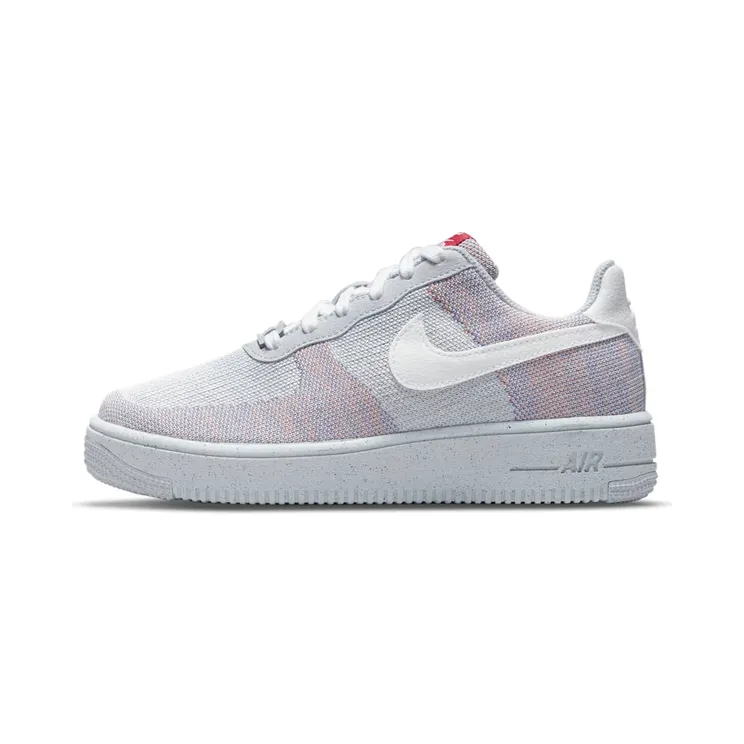 Nike Air Force 1 Crater Flyknit GS “Wolf Grey / Pure Platinum / Gym Red / White” (DH3375-002)