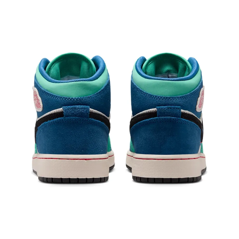 Nike Air Jordan 1 Mid SE “Chalk / True Blue / Kinetic Green / University Red” (IO2065-100)
