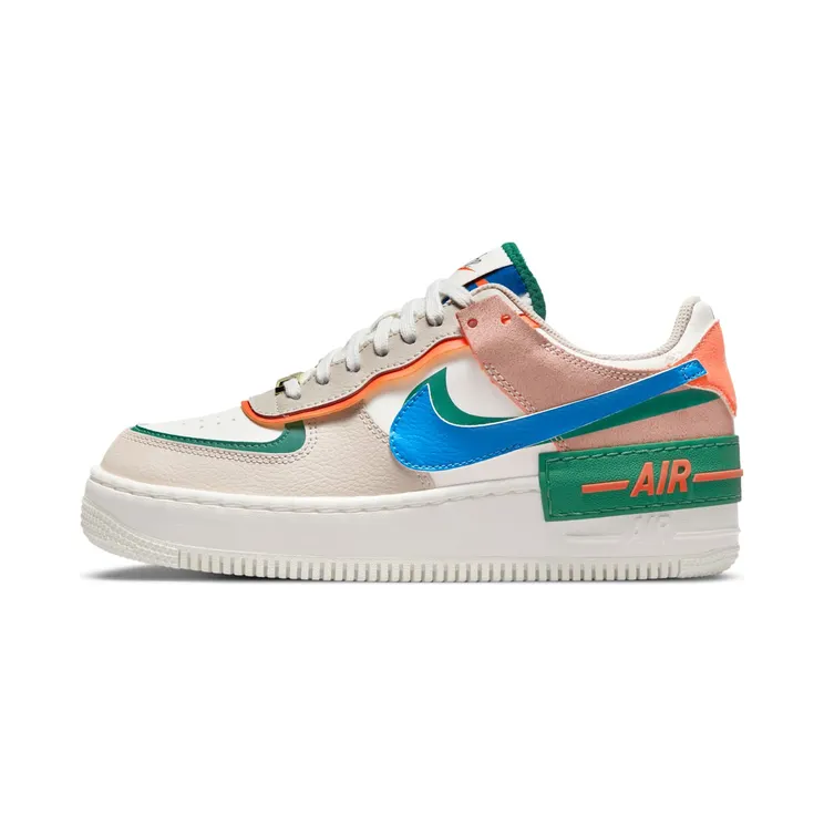 Nike Air Force 1 Shadow First Use “Sail / Green Noise / Cream Ii / Signal Blue” (CI0919-109)