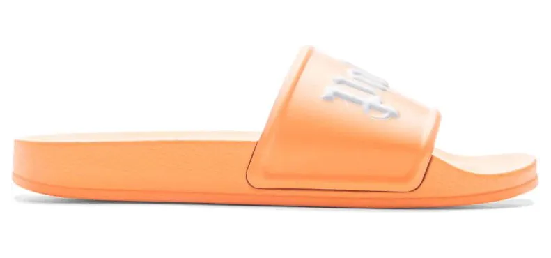 Palm Angels Logo Pool Slides Orange White (PMIC001S23PLA0012001)
