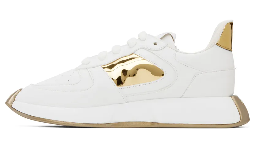 Giuseppe Zanotti White & Gold Ferox Sneakers (RM20033-91680) (3)