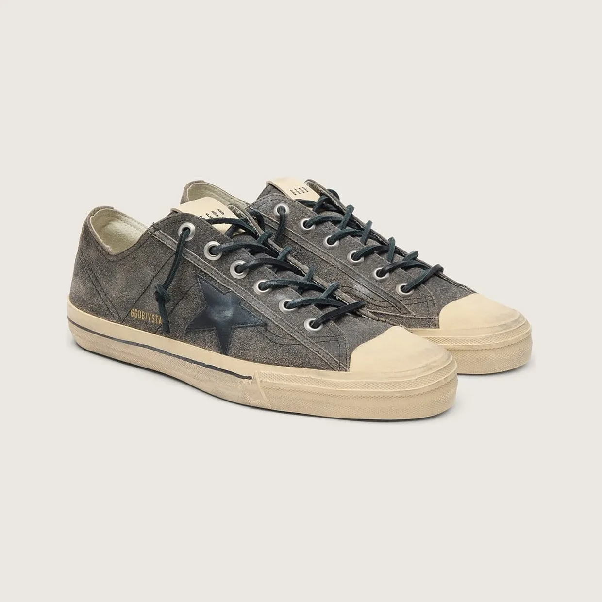 Golden Goose Men’S V-Star In Black Suede With Black Leather Star (GMF00129.F006615.90100) (2)