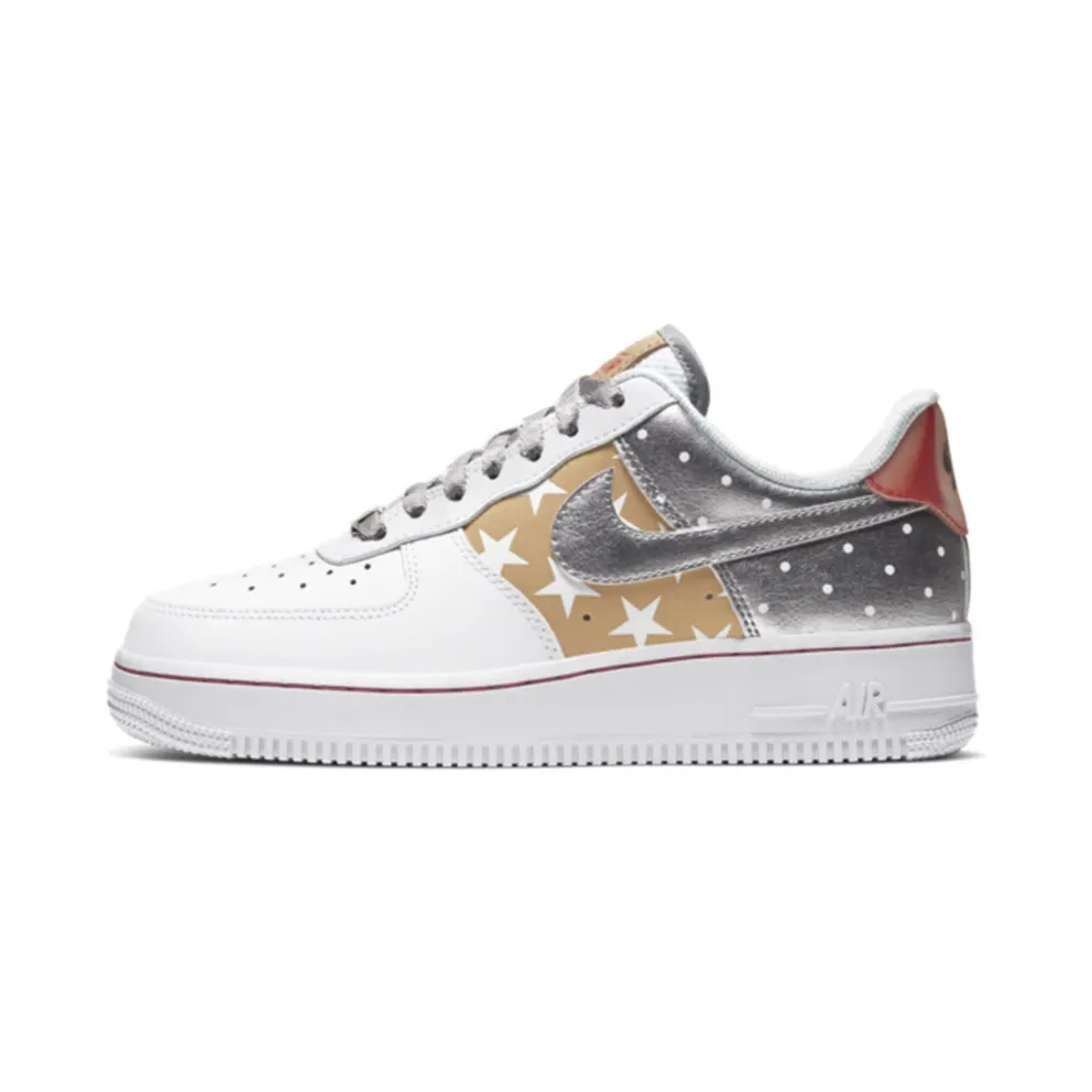 Nike Air Force 1 Stars – “White / Metallic Gold / University Red / Metallic Silver” (CT3437-100)