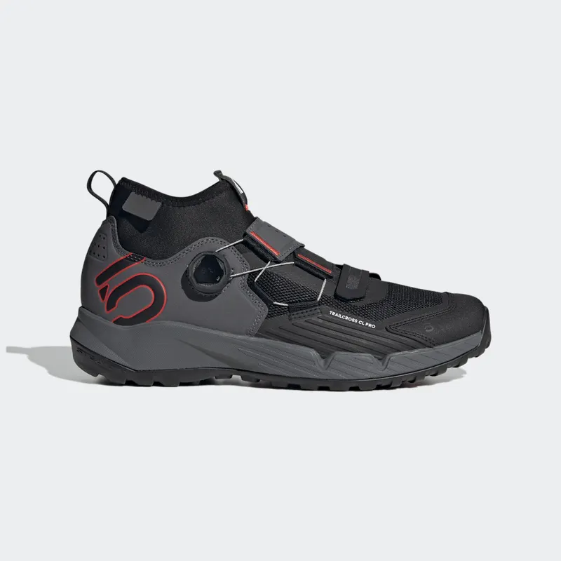 Adidas 5.10 TRAILCROSS PRO CLIP-IN MOUNTAIN BIKING SHOES Grey Five / Core Black / Red (HP9935)