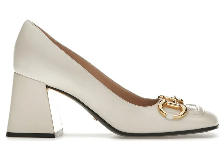 Gucci Horsebit 75mm Pump White Leather (643886 C9D00 9022)