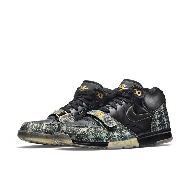 Nike Air Trainer 1 Paid In Full Black/Black-Metallic Gold-Vpr Grn (607081-002)