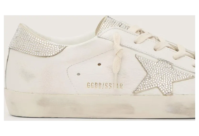 Golden Goose Women’S Super-Star In Nappa Leather With Swarovski Crystal Star And Heel Tab (GWF00101.F006618.10318) (5)