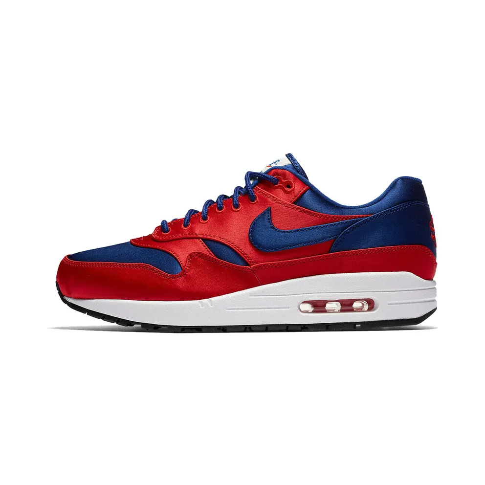 Nike Air Max 1 Satin University Red Deep Royal Blue University Red/White-Black-Deep Royal Blue (AO1021-600)