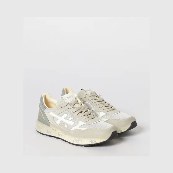 Premiata Mick Used Suede and Mesh Sneakers Grey (MICK018117)