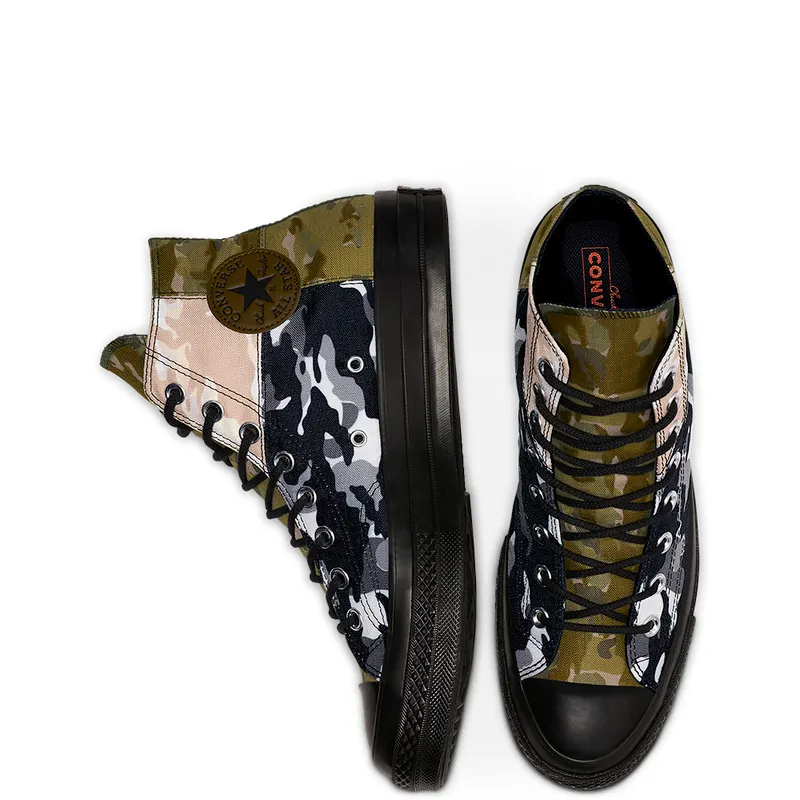Converse Chuck Taylor All-Star 70s Hi Patchwork Blocked Camo Black Surplus Olive/Black (165912C)