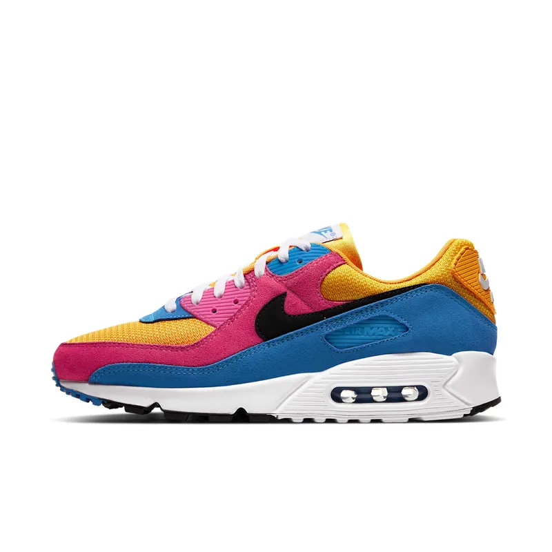 Nike Air Max 90 Multicolor Suede Yellow/Blue-White (CJ0612-700)