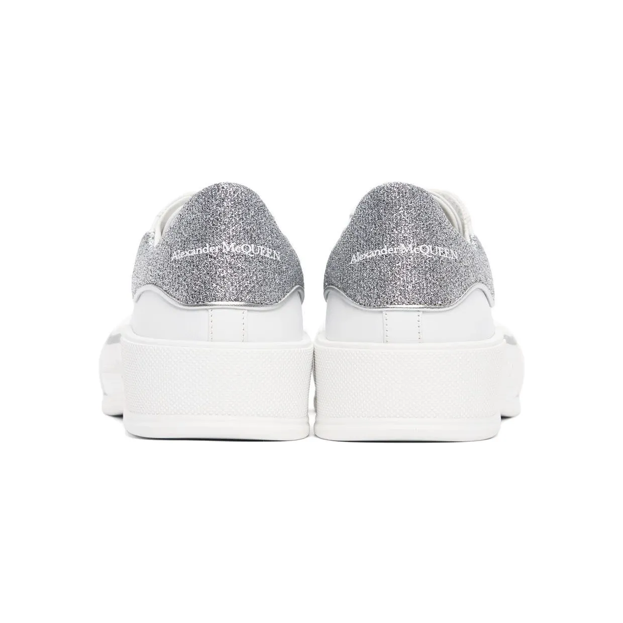Alexander McQueen White & Silver Deck Lace-Up Plimsoll Sneakers (682410WIB67) (4)