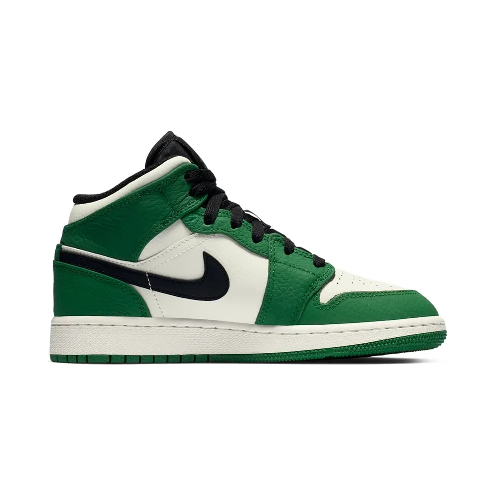 Jordan 1 Mid Pine Green (GS) Pine Green/Sail-Black (BQ6931-301)
